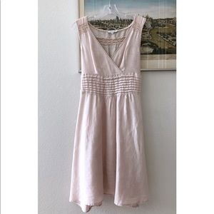 PIAZZA ROMA Blush Cream Crochet Linen Dress